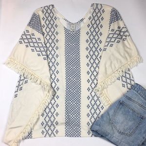 AMERICAN RAG fringe poncho